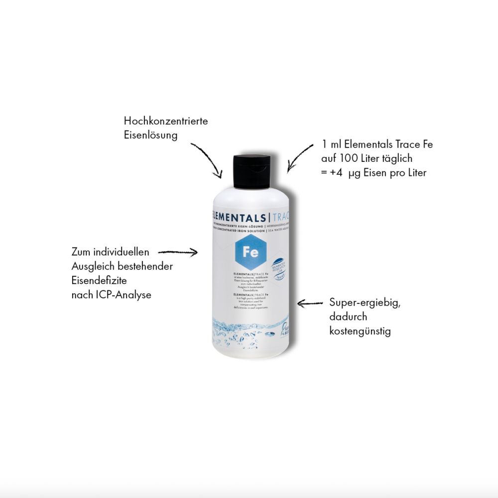 ELEMENTALS TRACE Fe 250ml Hochkonzentrierte Eisen Lösung für