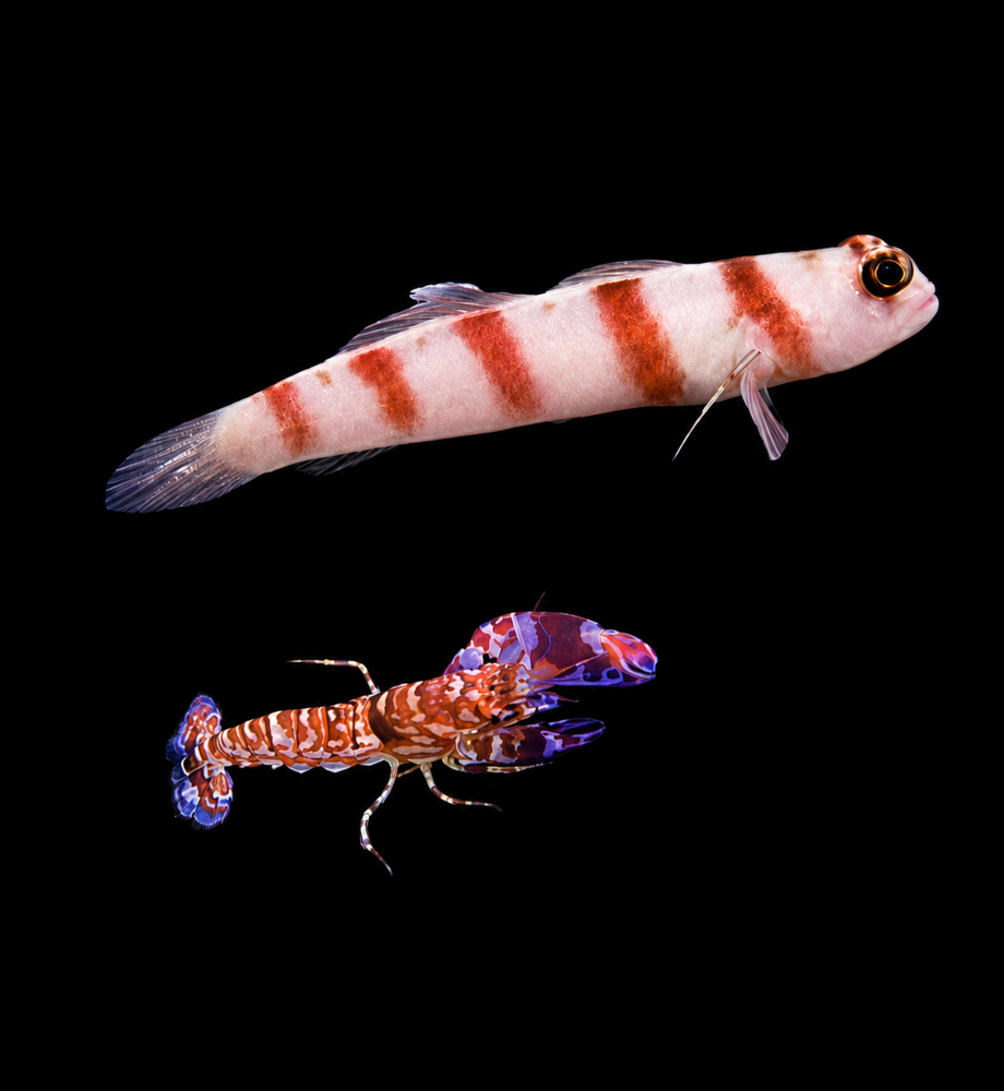 Amblyeleotris steinitzii + Alpheus bellulus